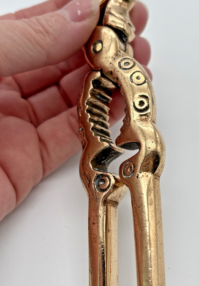 Vintage Solid Brass Rooster Bird Nutcracker Antique Unique Funny Statement Piece
