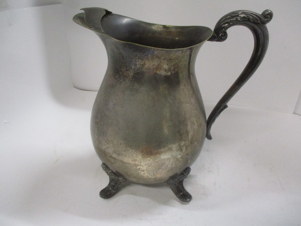 Vintage Unmarked Silverplate Pitcher with Ice Lip