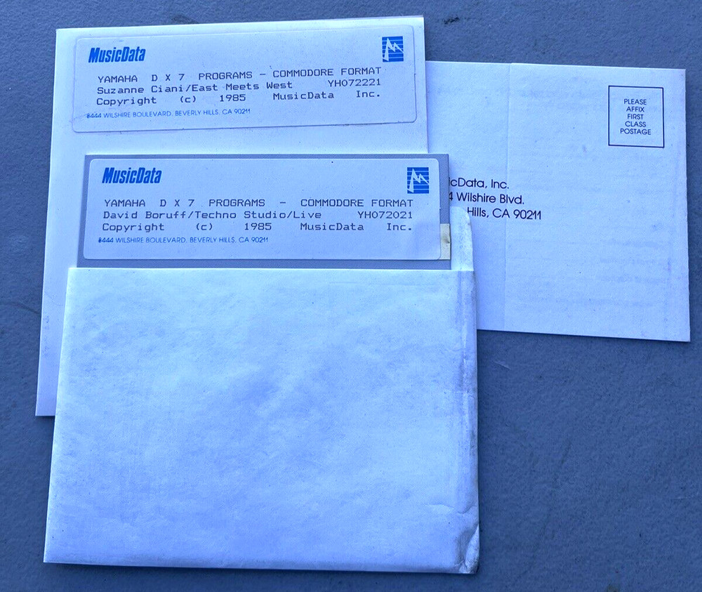 1985 Yamaha DX7 Synthesizer Disk Program Commodore Format David Boruff Techno