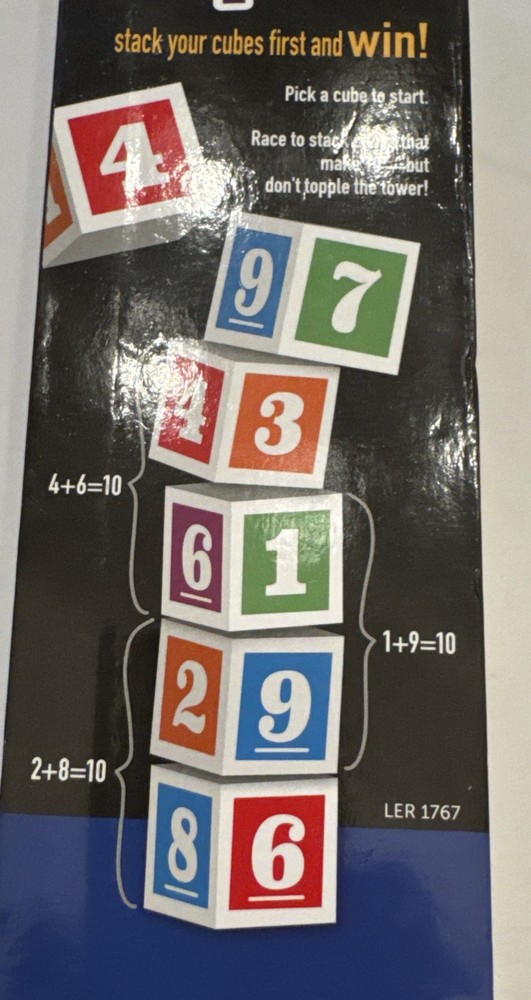 Learning Resource Math Game 10 To Top Foam Cube Addition Age 5+ Learning Fun EUC