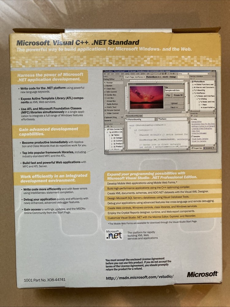 Microsoft Visual C++ .NET Standard 2002 W/ Key