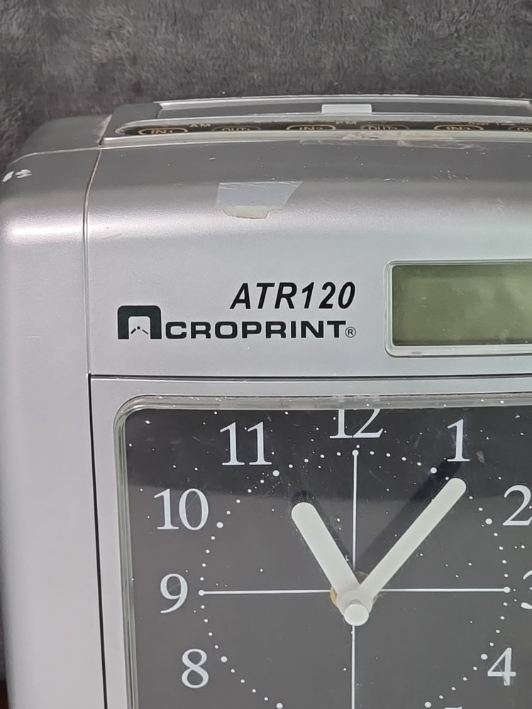 Acroprint ATR120 Electronic Time Recorder Time Clock Programable Not Tested