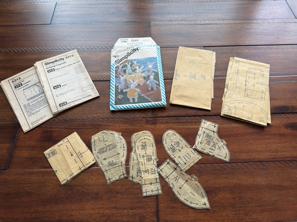 Vintage Simplicity Pattern 6312 for Easter Bunnies and Wardrobe Cut & Complete