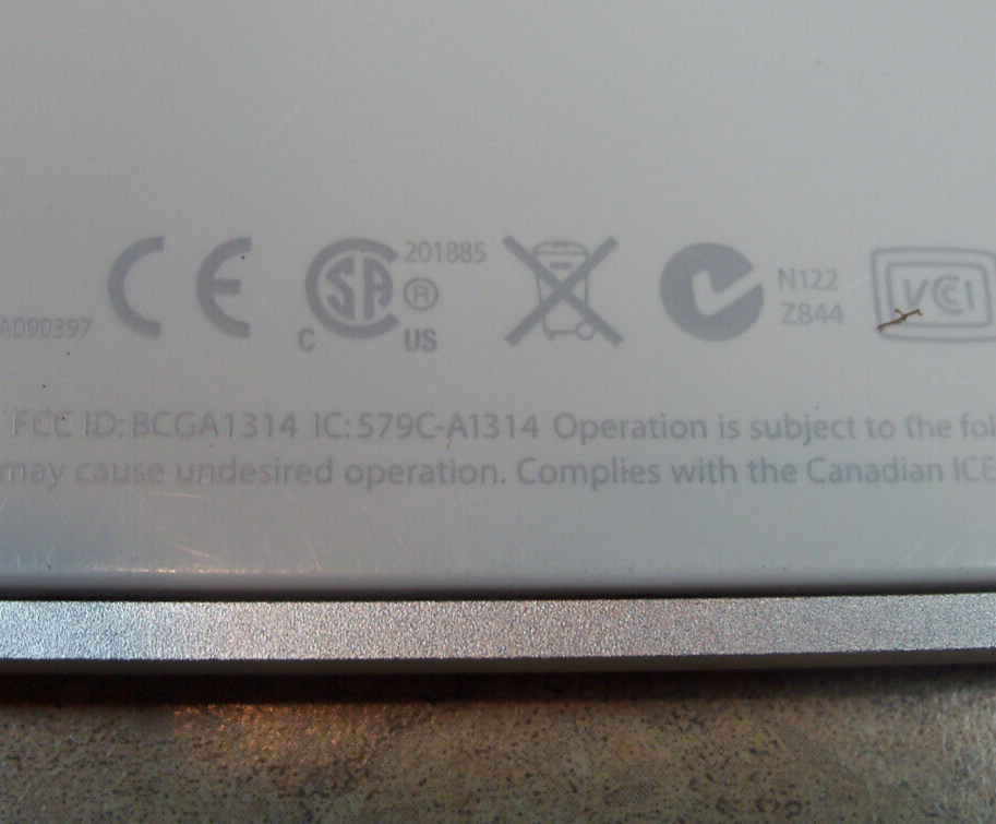 Genuine Apple Wireless Keyboard Bluetooth Silver A1314 Working