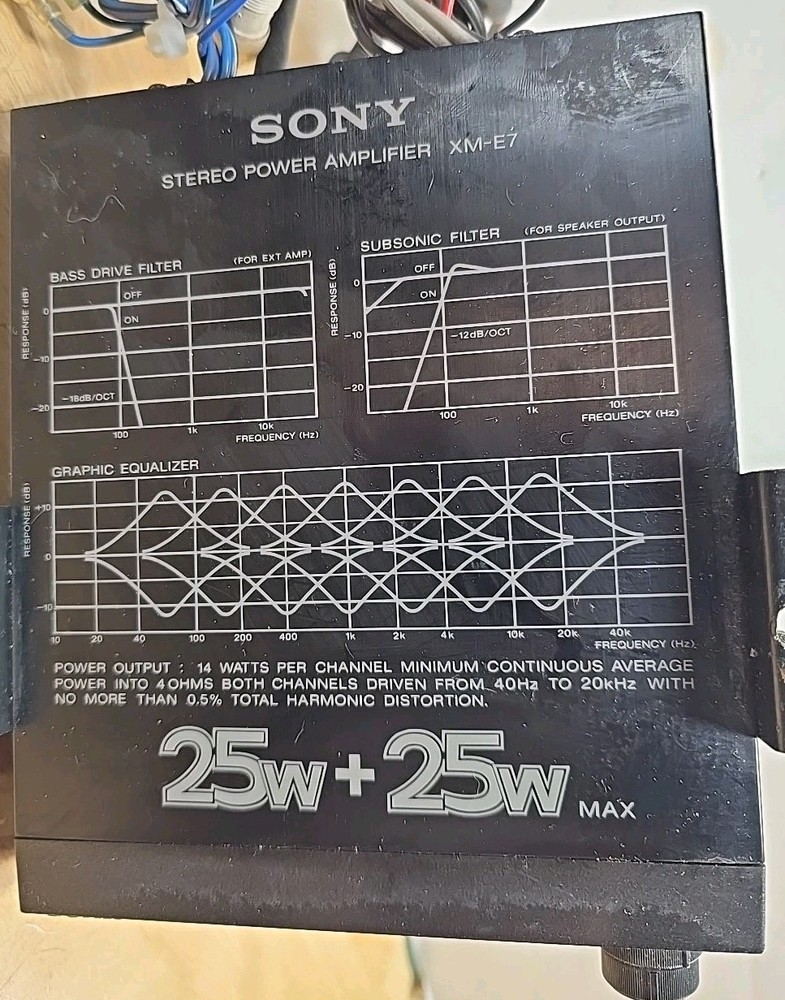 Sony XM-E7 Stereo Power Amplifier car amplifier works