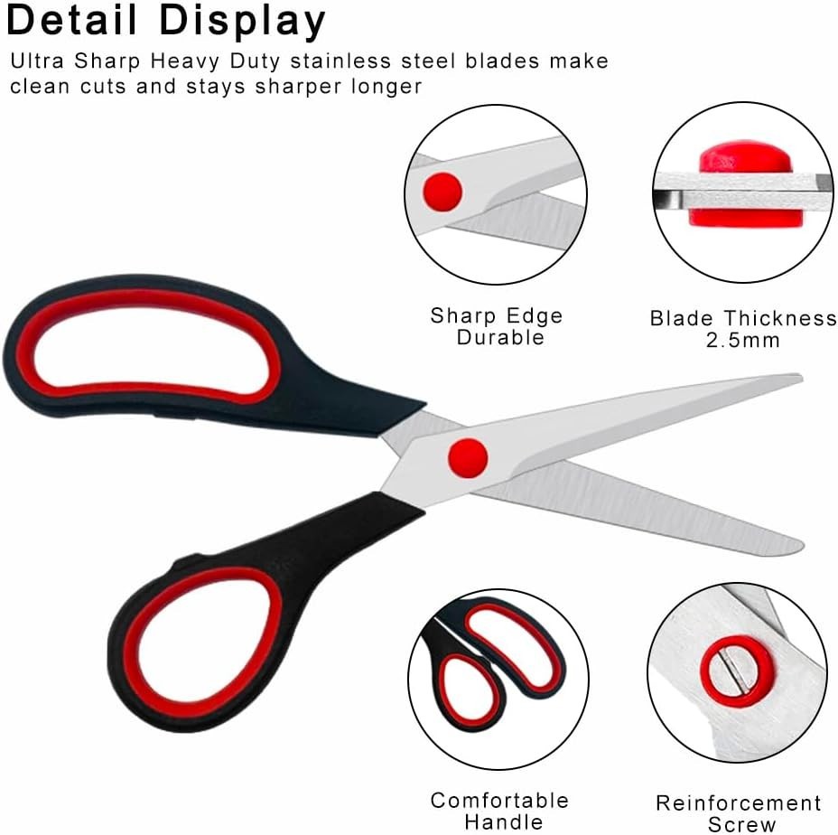 Ultra Sharp 2 Pack 7.5" All-Purpose Scissors – Stainless Steel Scissors