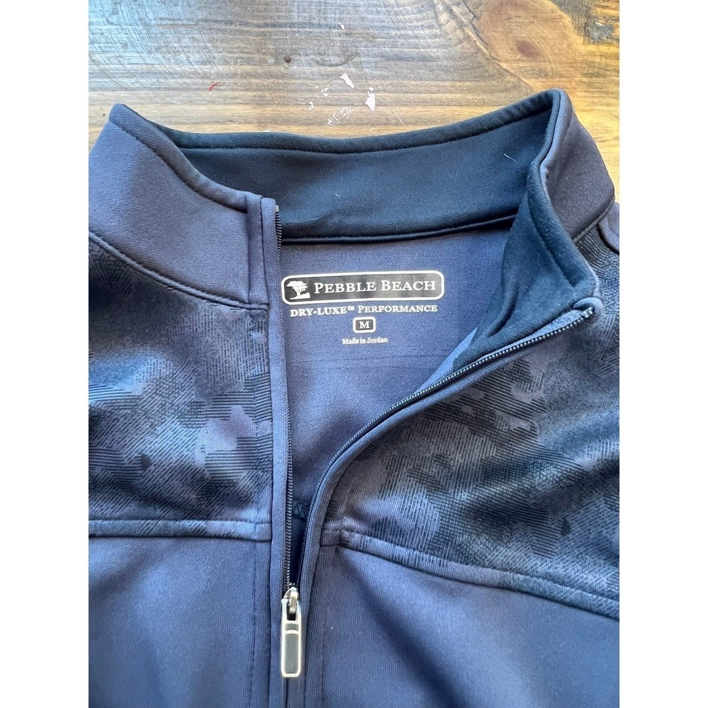 Pebble Beach Dry-Luxe Performance Mens Medium Navy Camo Quarter Zip Pullover