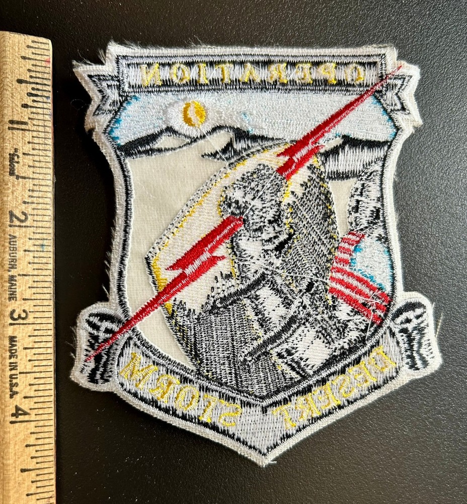 Operation Desert Storm Shield Lightning Sand US Flag Patch ODS