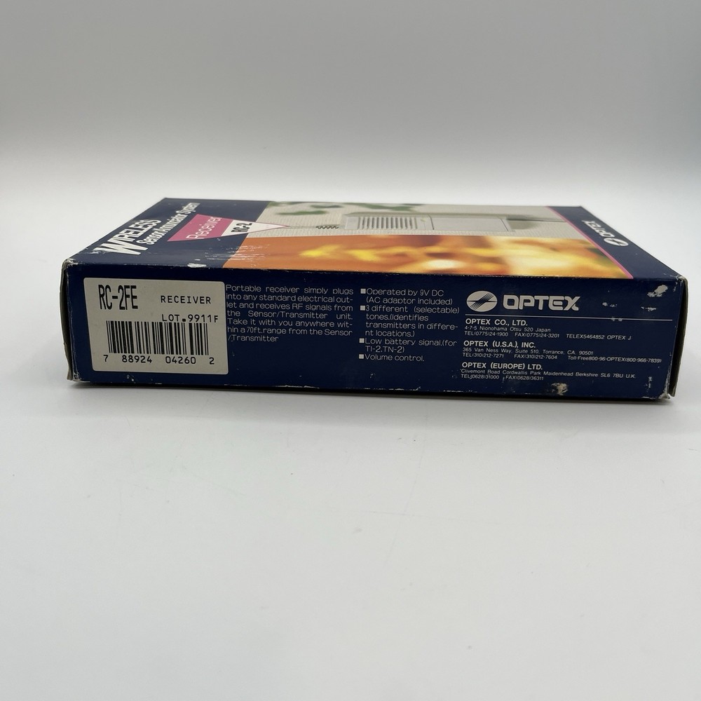 NEW!! Optex Wireless Sensor Annunciator System Receiver 70 ft Range - RC-2FE