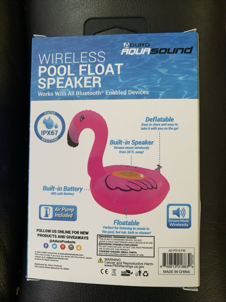 Wireless Pool Float Speaker (Flamingo), Unopened Box