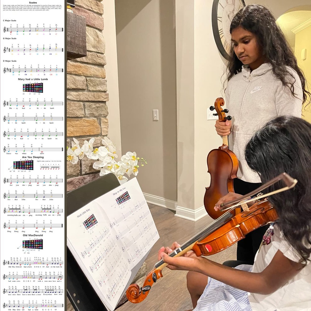 Beginner Violin Lesson Book Suitable for all Levels Color Coded Notes 50 A