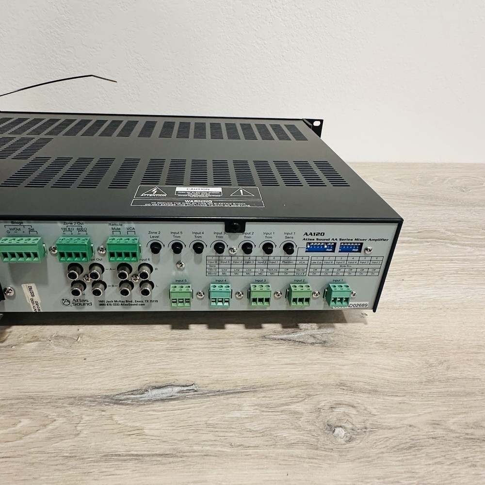 Atlas Sound AA120 120W 6 Input Amplifier-Its missing two knobs