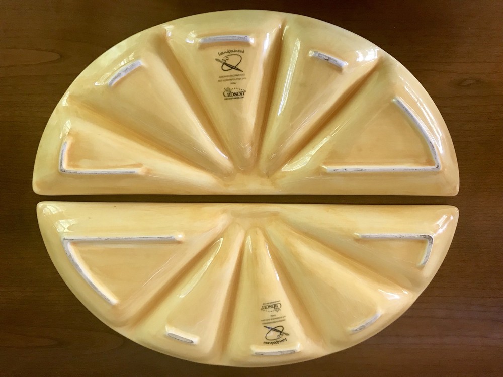 Everyday Gibson Hand Painted Sectioned Tray - Lime Lemon