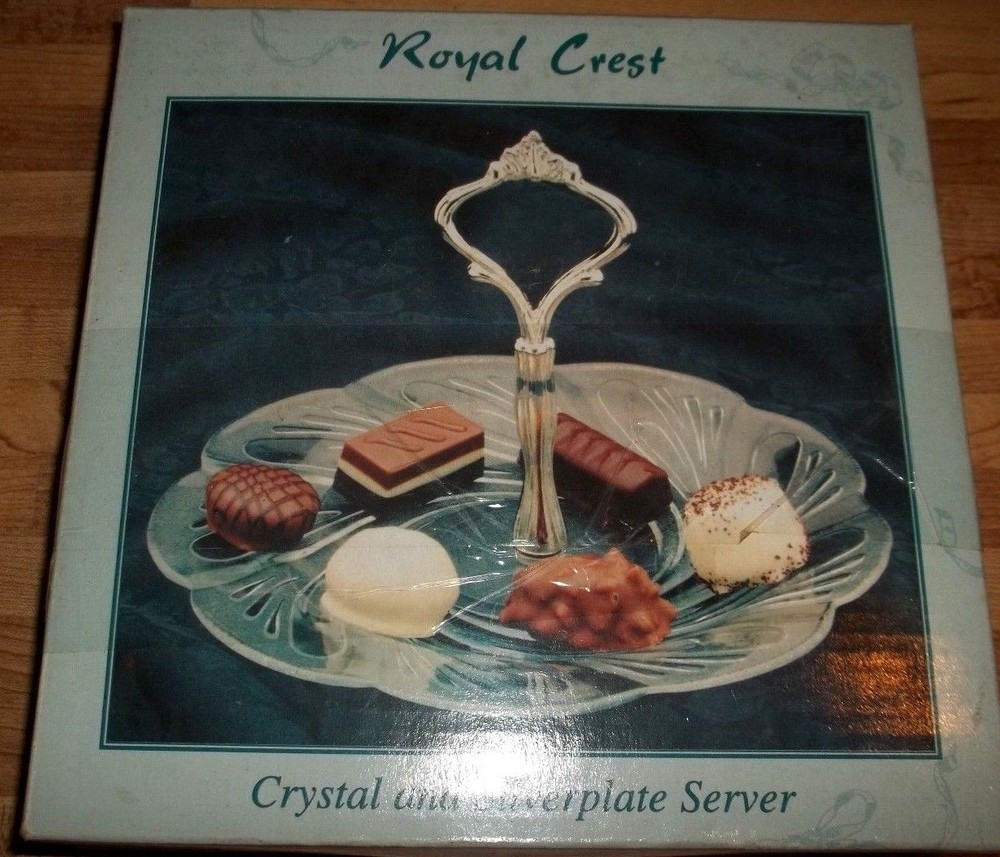 Royal Crest Silver PLATE & CRYSTAL SERVER