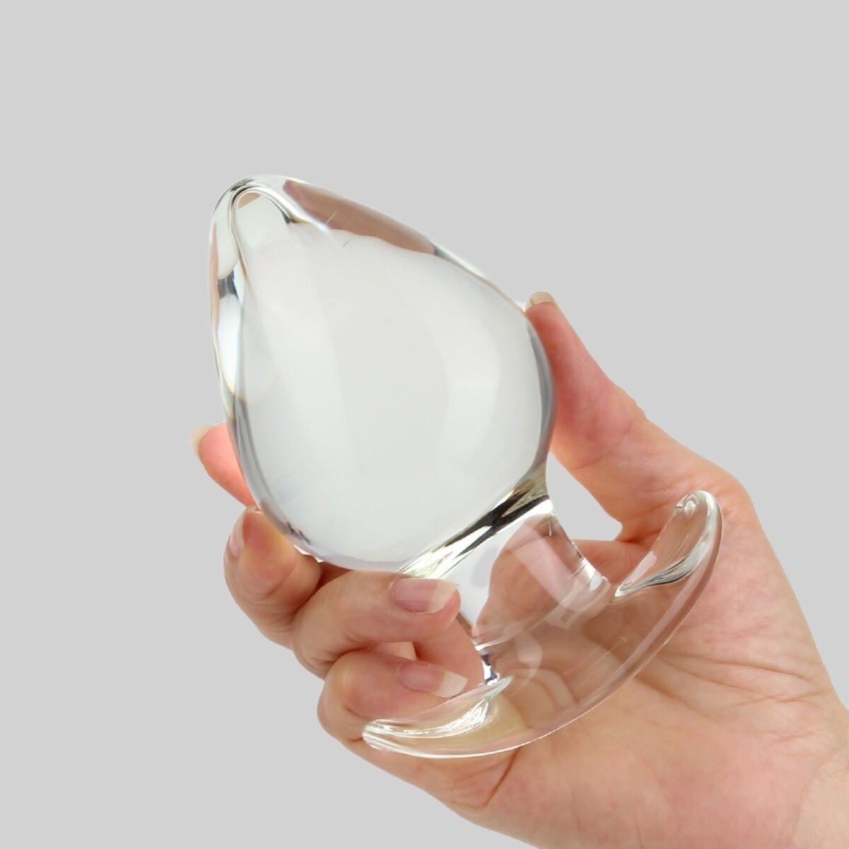 2.6" Extra Wide Thick Weighted Heavy Duty Wearable Glass Anal Butt Plug Dildo