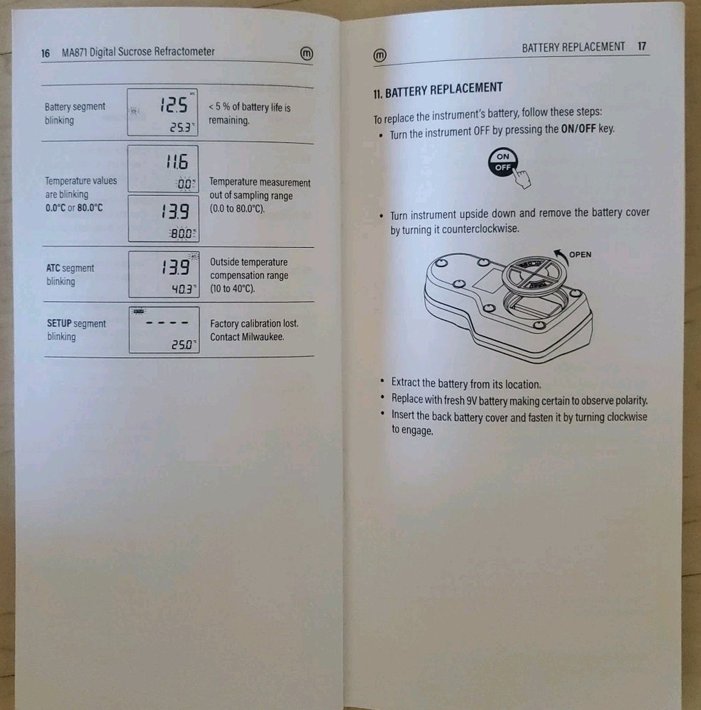 Milwaukee Digital Brix MA871 Refractometer