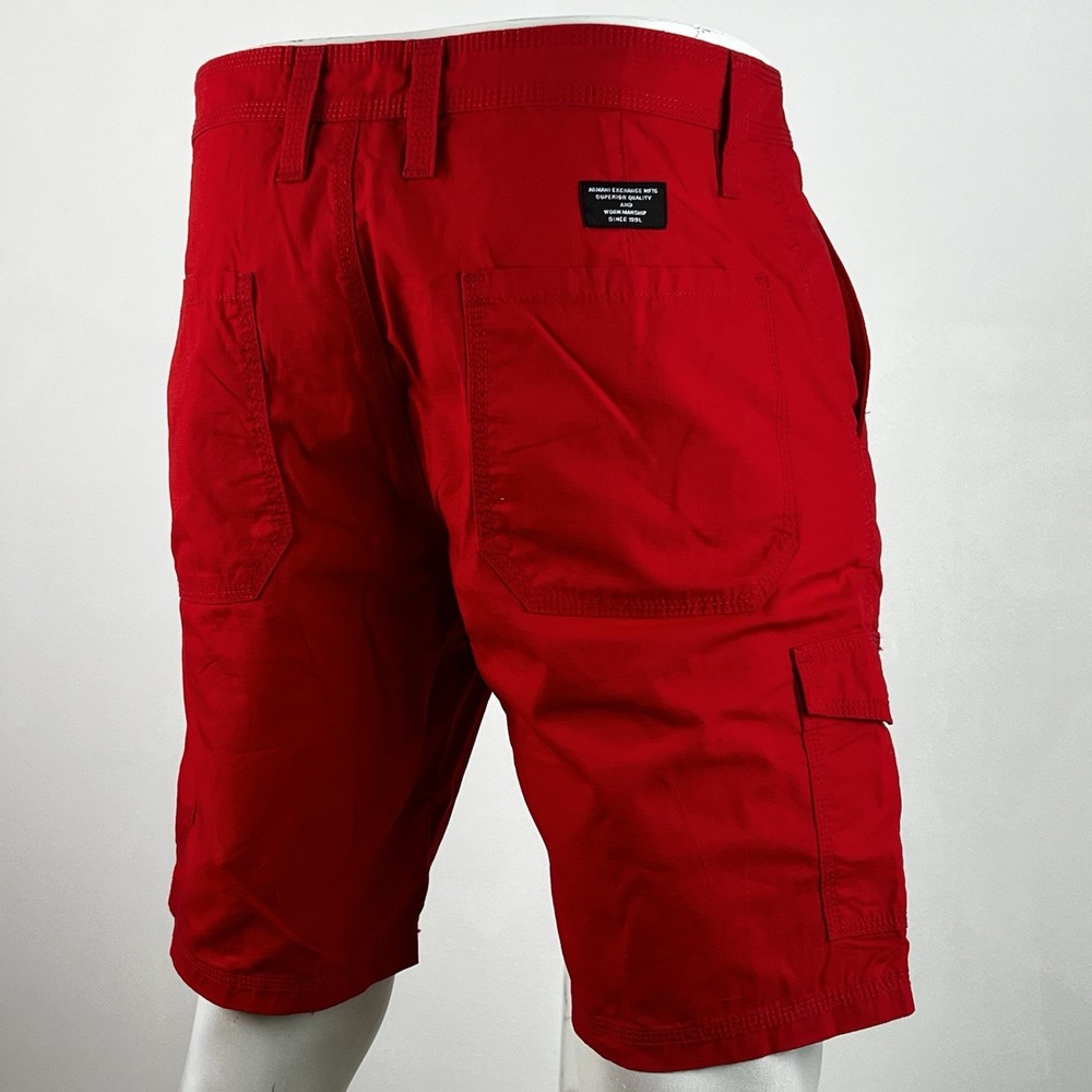 ARMANI EXCHANGE Utility Pockets Cotton Cargo Shorts Red NWT