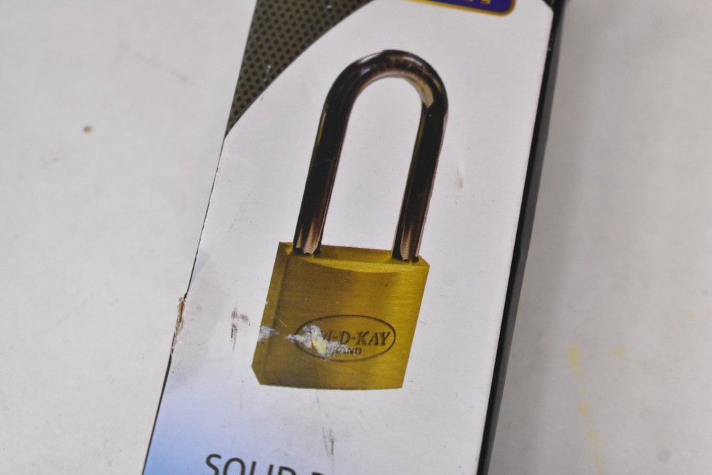 Em-D-Kay Solid Brass 1-3/4" Padlock w 2-1/2" Shackle Solid Brass Keyed 508