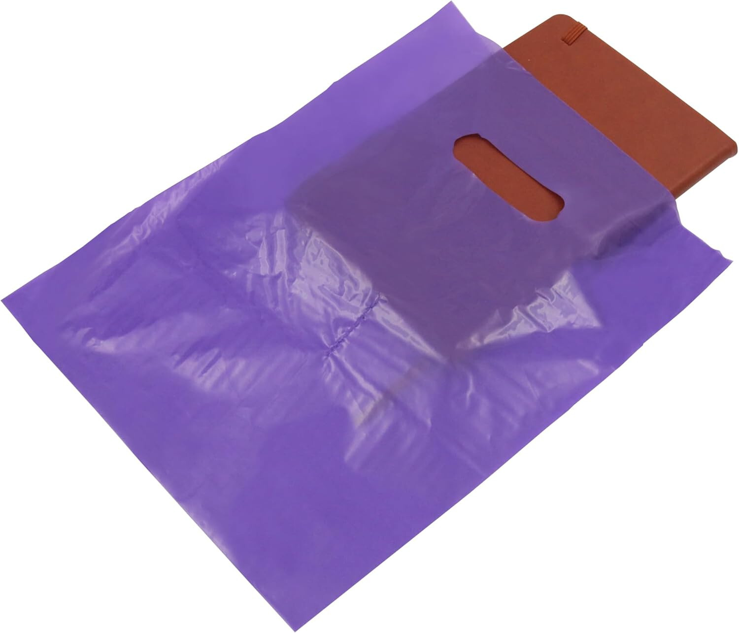 Plastic Bags 1000 Purple Shopping Merchandise Die Cut Handles 9 x 12 Lightweight