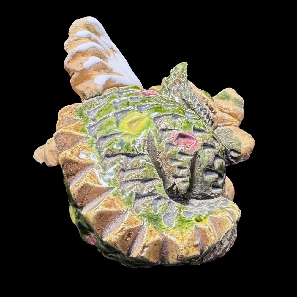 Small Sleeping Dragon Statue Hand Made Signed M. B. C.