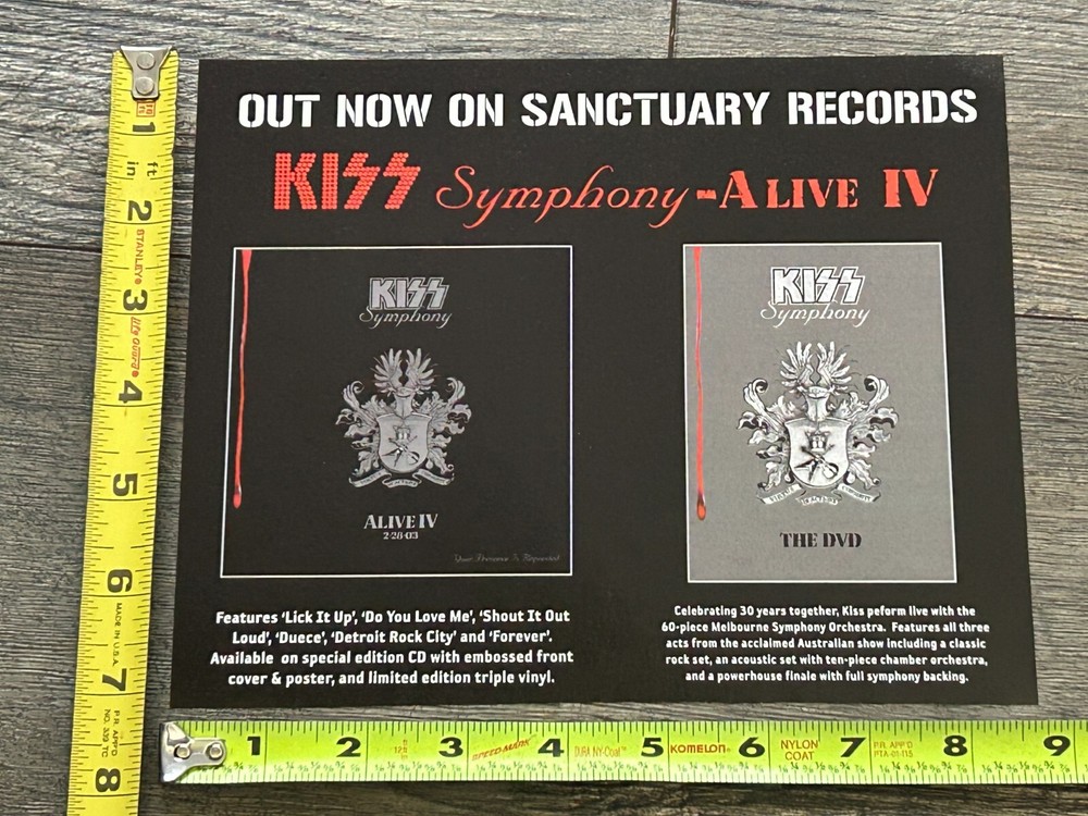 KISS Ad Advert Kiss Symphony Alive IV CD DVD Concert Album 2003 Vintage Kiss