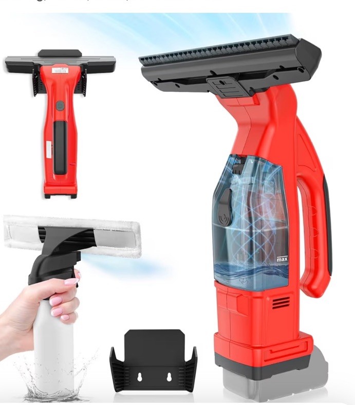 Window Vacuum Squeegee Cordless Cleaner Tool - Orange