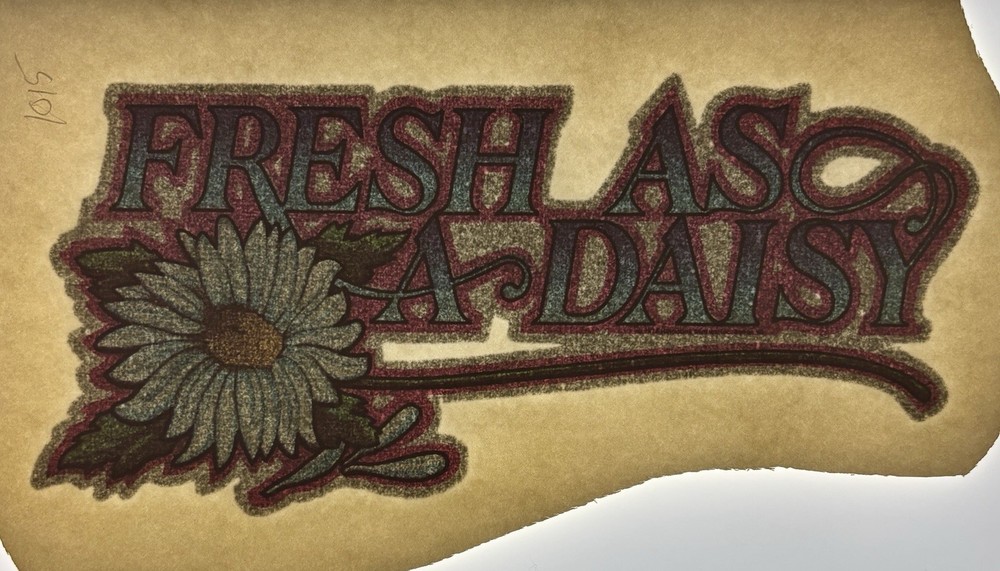 Original Vintage Fresh As A Daisy Glitter Iron On Transfer