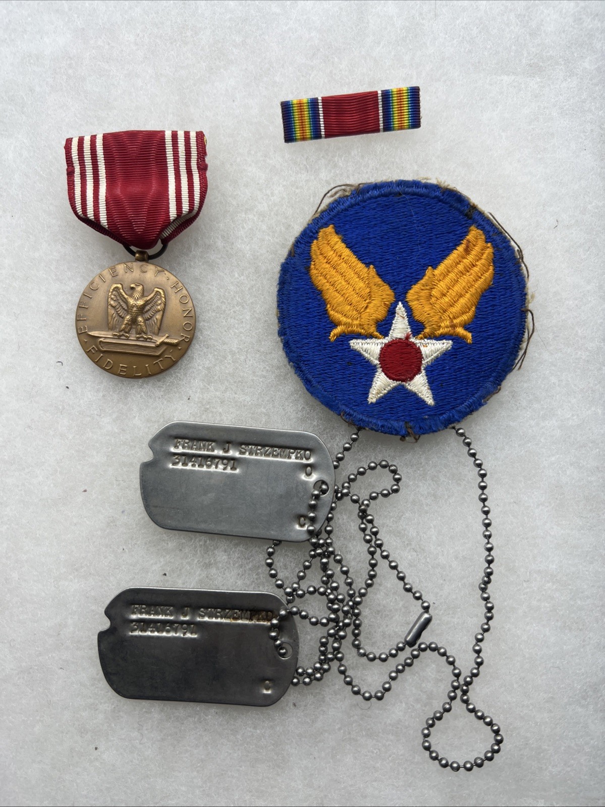 WW2 US Army Air Force Dog Tag Lot Massachusetts Vet (FF370