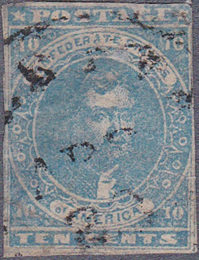 Confederate #2 Ten Cent Stamp