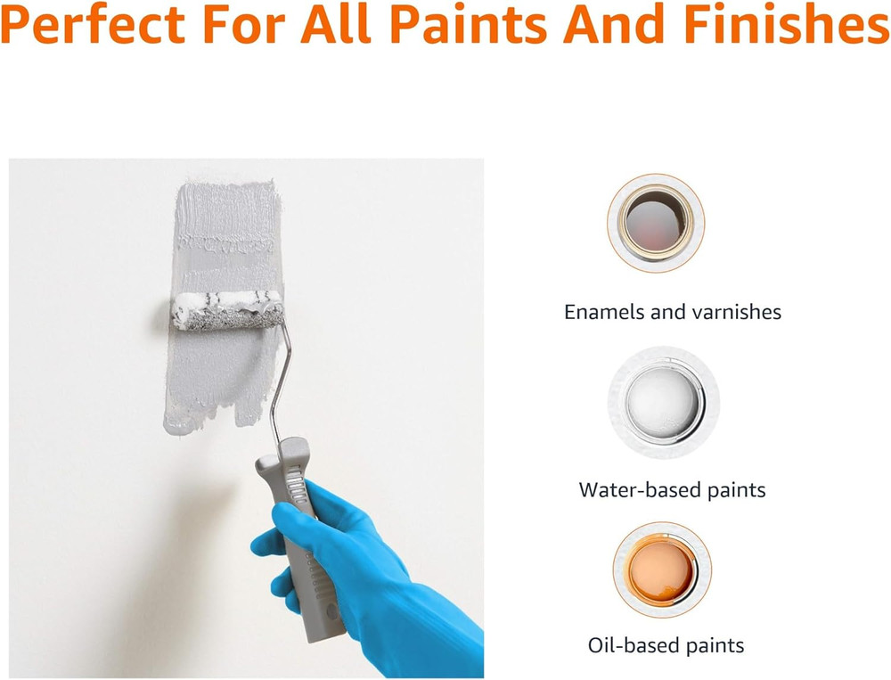 Amazon Basics Microfiber Paint Roller Covers, for Smooth Finish, 4", 24-Pack