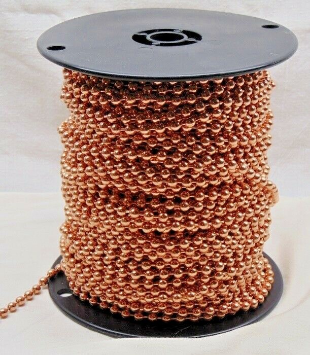 Solid COPPER BALL #13 CHAIN 6.3mm bead ~ Various Bulk Lengths + Connectors