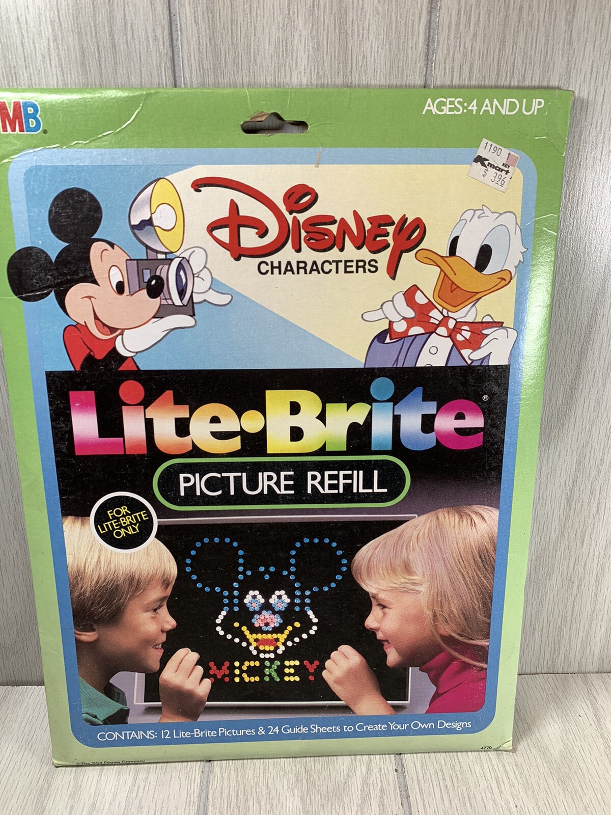 Vtg. Lite Brite DISNEY CHARACTERS Refill SEALED Mickey Donald Bambi Snow White