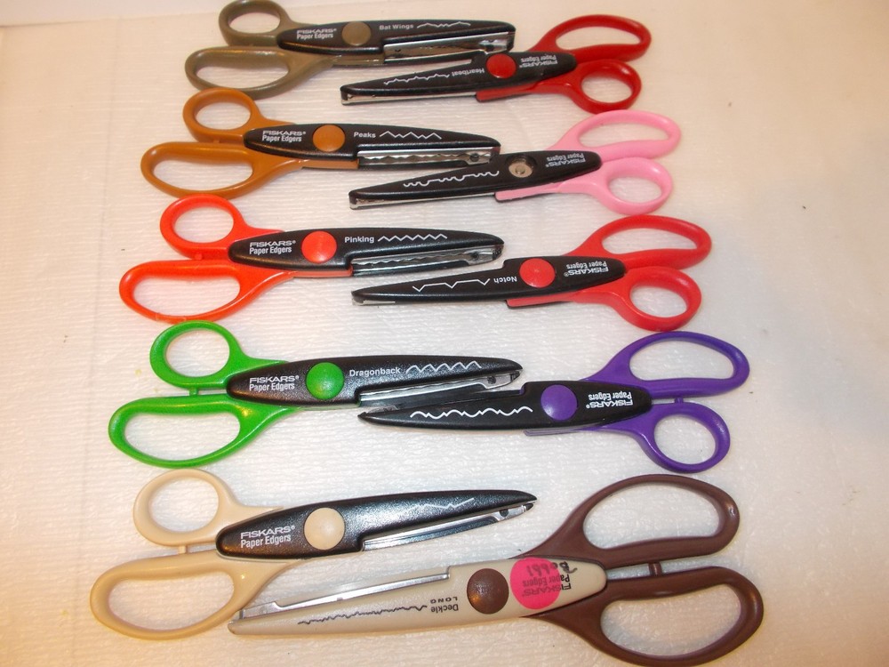 Fiskars Paper Edgers Scissors Various Patterns (see description) Set Of 10 (E-3)
