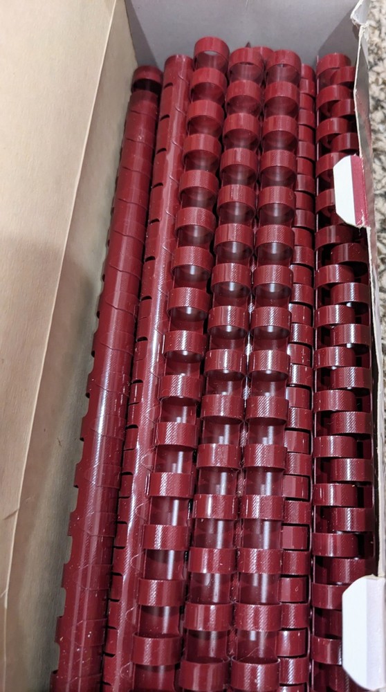 Ibico Desktop Finishing Systems Plastic Binding Combs Maroon 24 Pieces