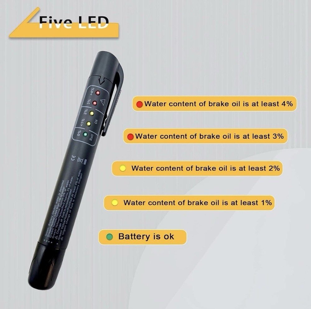 Break Liquid Tester Pen With 5LED Indicator DOT 3 ,4,5.1 Auto Break Testing Tool