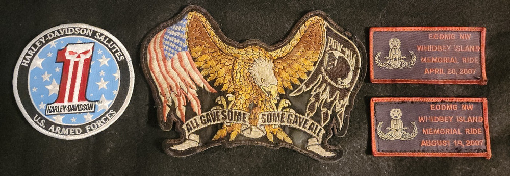Vintage Harley Davidson "All Gave Some Some Gave All" Patch Armed Forces Plus 2