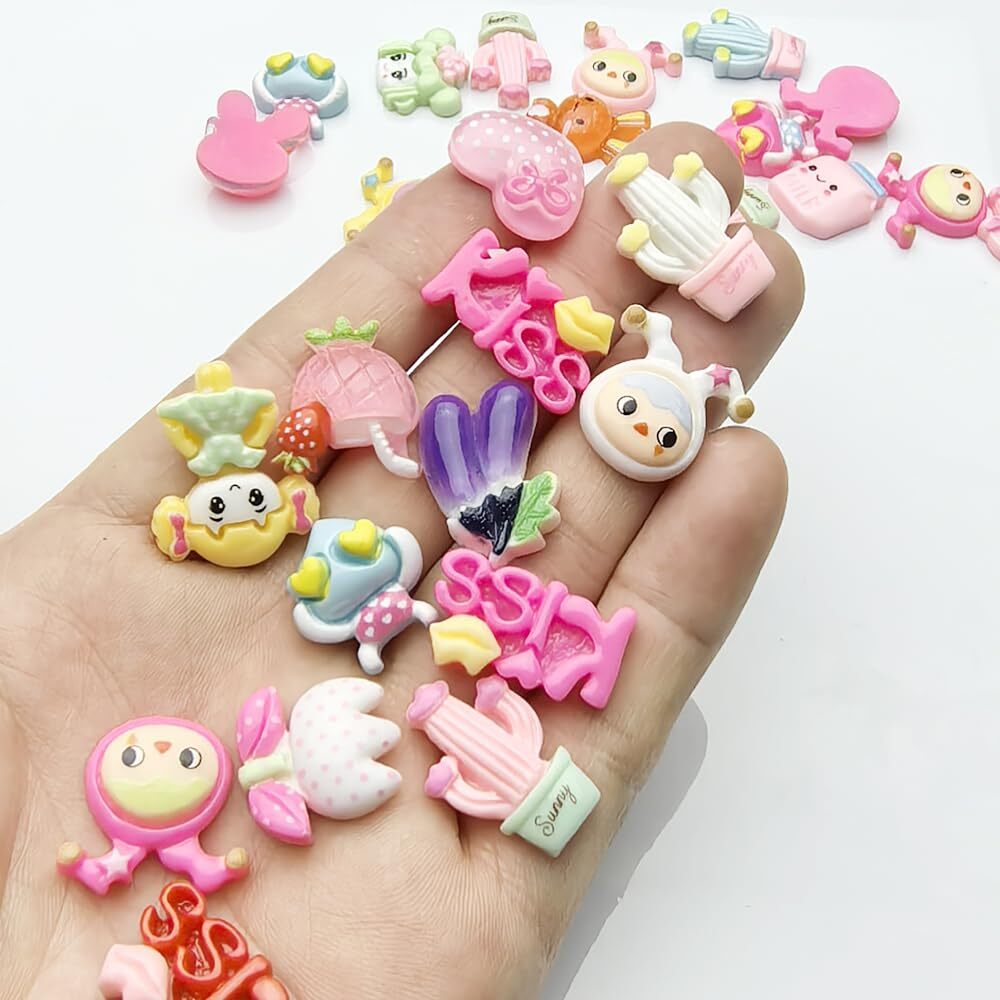 100pcs Mix Lots Flatback Resin Buttons Scrapbooking Craft Decorative Elements