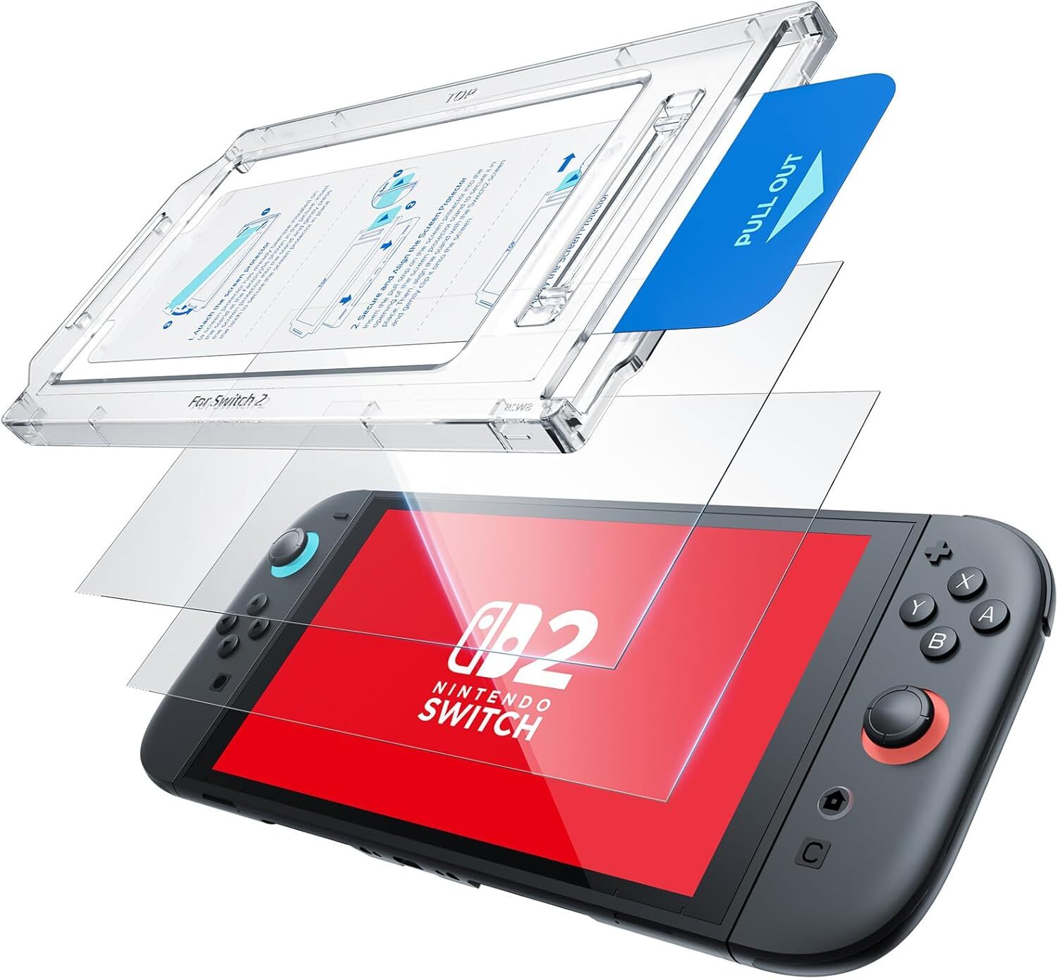 For Nintendo Switch 2 Screen Protector, 2 Pack 9H Tempered Glass Ultra-Thin HD