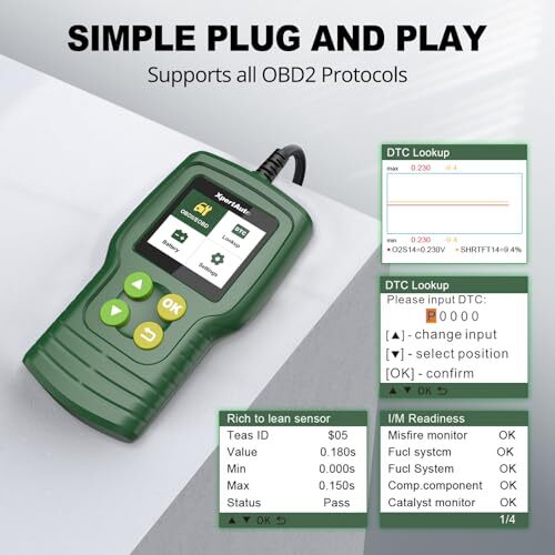 C302 OBD2 Scanner Code Reader for Car Check Engine, Automotive CAN Diagnostic