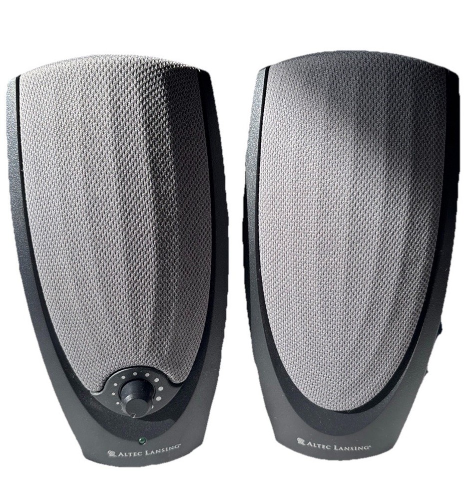 Altec Lansing A00 Multimedia Computer Speakers W/ Ac Adapter And Cords-Tested
