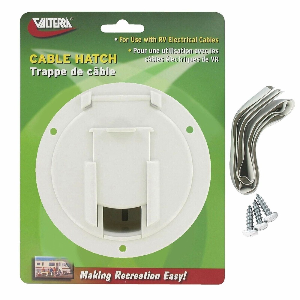 Valterra White A10-2137VP Medium Round Cable Hatch