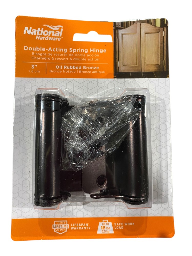 National Hardware, 3",  Oil, Rubbed, Bronze, Double, Active, Spring, Hinge