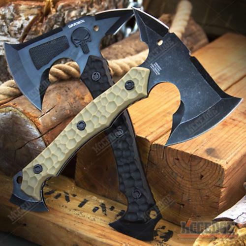 10"  SKULL FULL TANG Tactical Hunting Camping Survival Axe w/ Spike