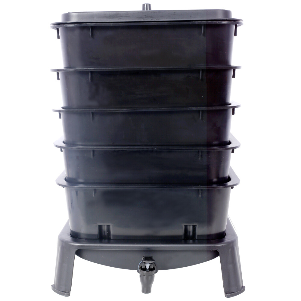 5-Layer Worm Compost Bin, 50L Worm Composter, Easy Setup Inclusive Worm Farm Kit