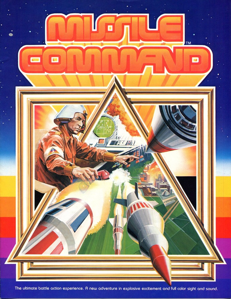 Missile Command Atari Video Arcade Flyer / Brochure / Ad - Excellent - Foldout