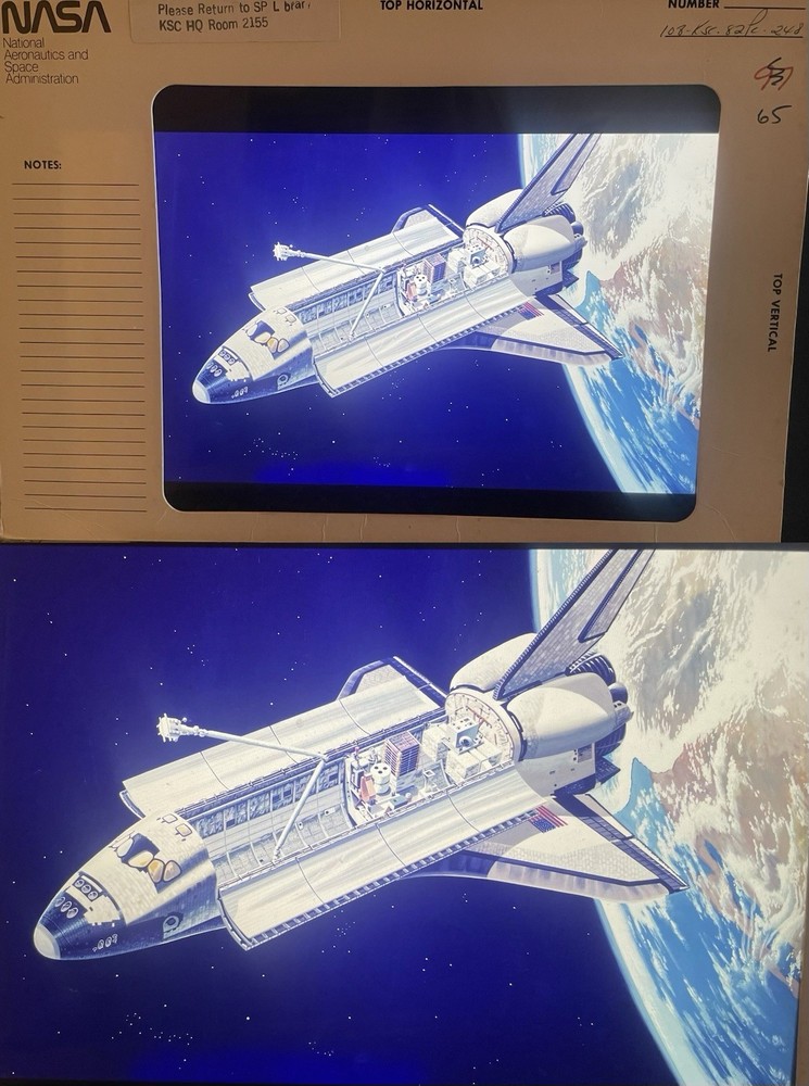 1972-1990 NASA Space Shuttle Program 100+ Large Transparency Presentation lot