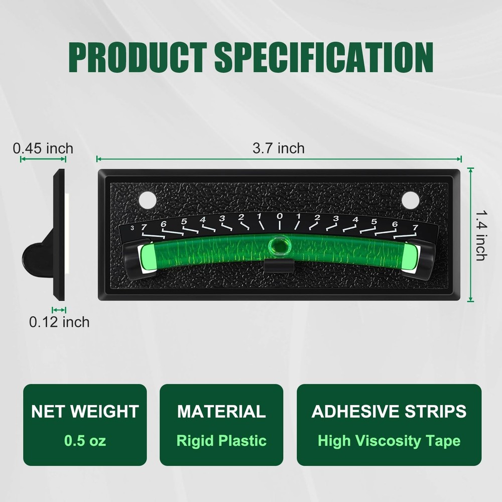 2-Pack RV Level Bubble, High Visibility Graduated Scale Leveling System Green