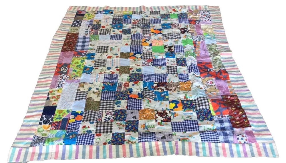 Vintage Quilt Patchwork Top Small 52” X 72”