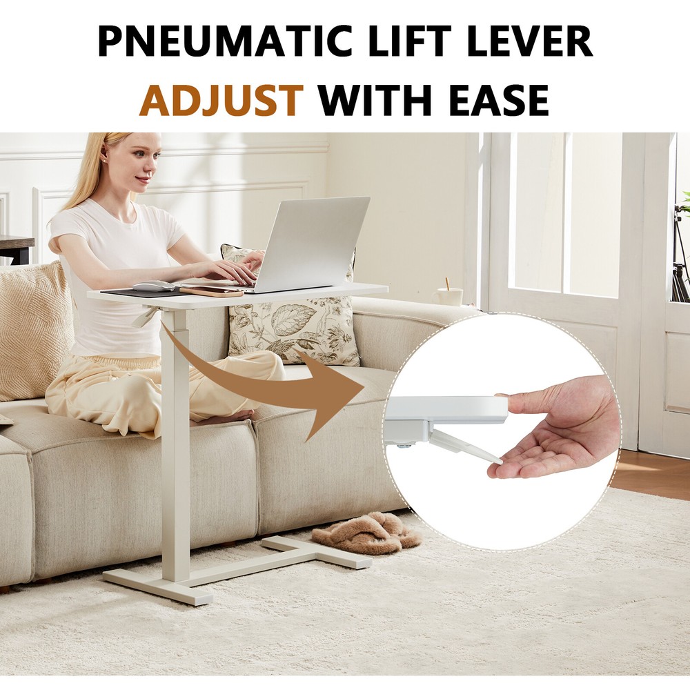 Adjustable Rolling Bedside Table with Wheels for Home Office, Perfect for Laptop
