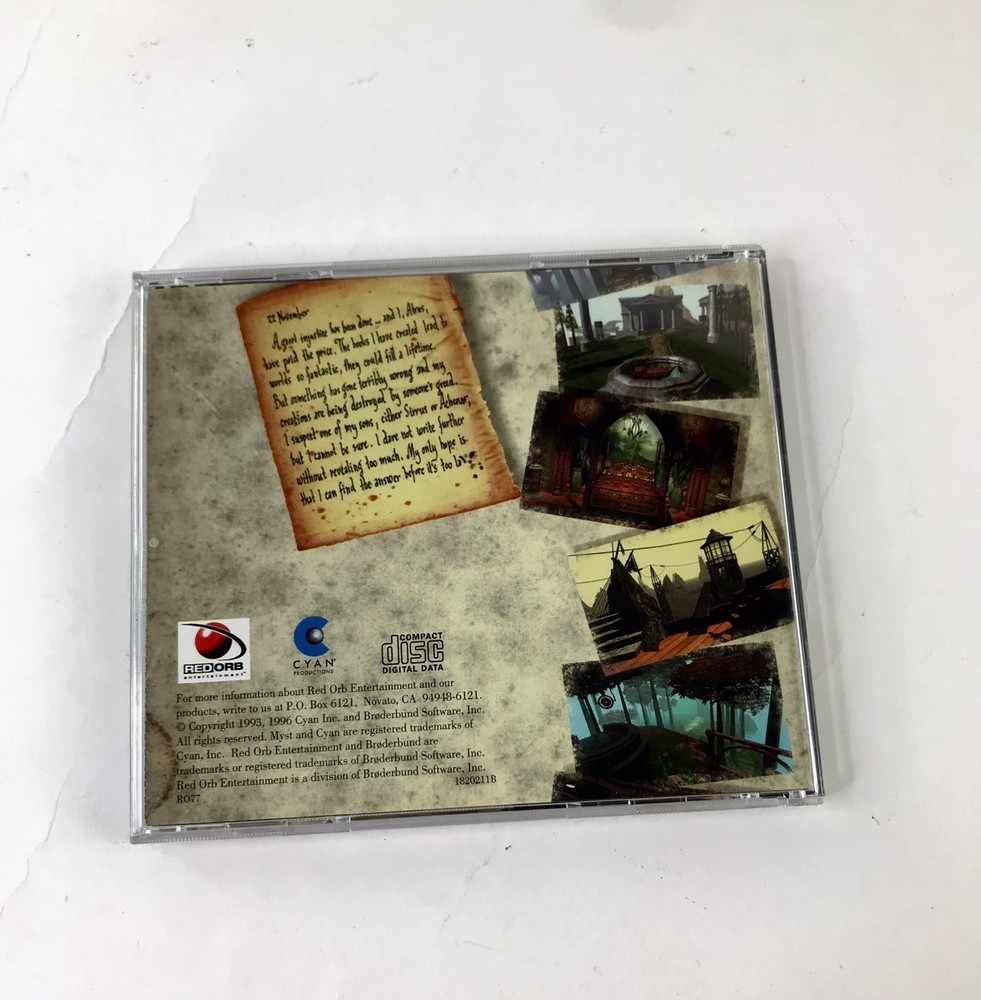 MYST (1996 Windows PC CD-ROM) Includes Jewel Case & Inserts